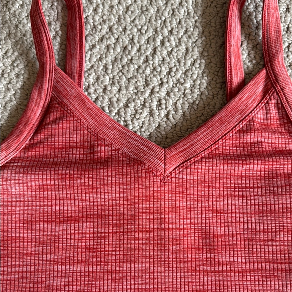 Athleta Red Ribbed Tank Top - Picture 2 of 4